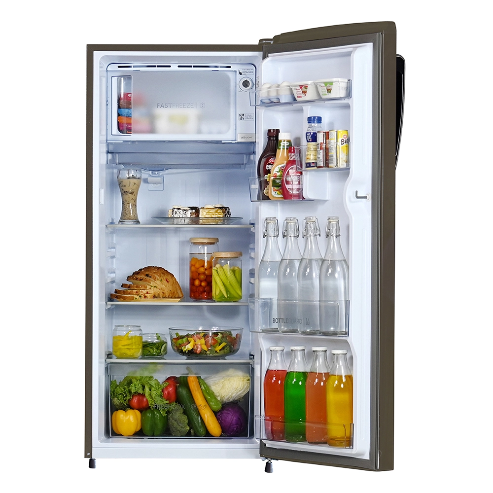 Haier 205L 2 Star Direct Cool Single Door Refrigerator with Toughened Glass Shelf comes in stylish inox steel finish HRD-2262BIS-N